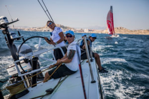 Leg 01, In-Port Race on board Turn the Tide on Plastic. Photo by Jen Edney/Volvo Ocean Race. 14 October, 2017